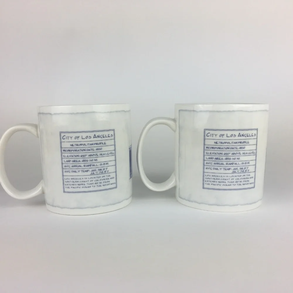 Set of 2 2010 Starbucks Los Angeles Architect Blue‎